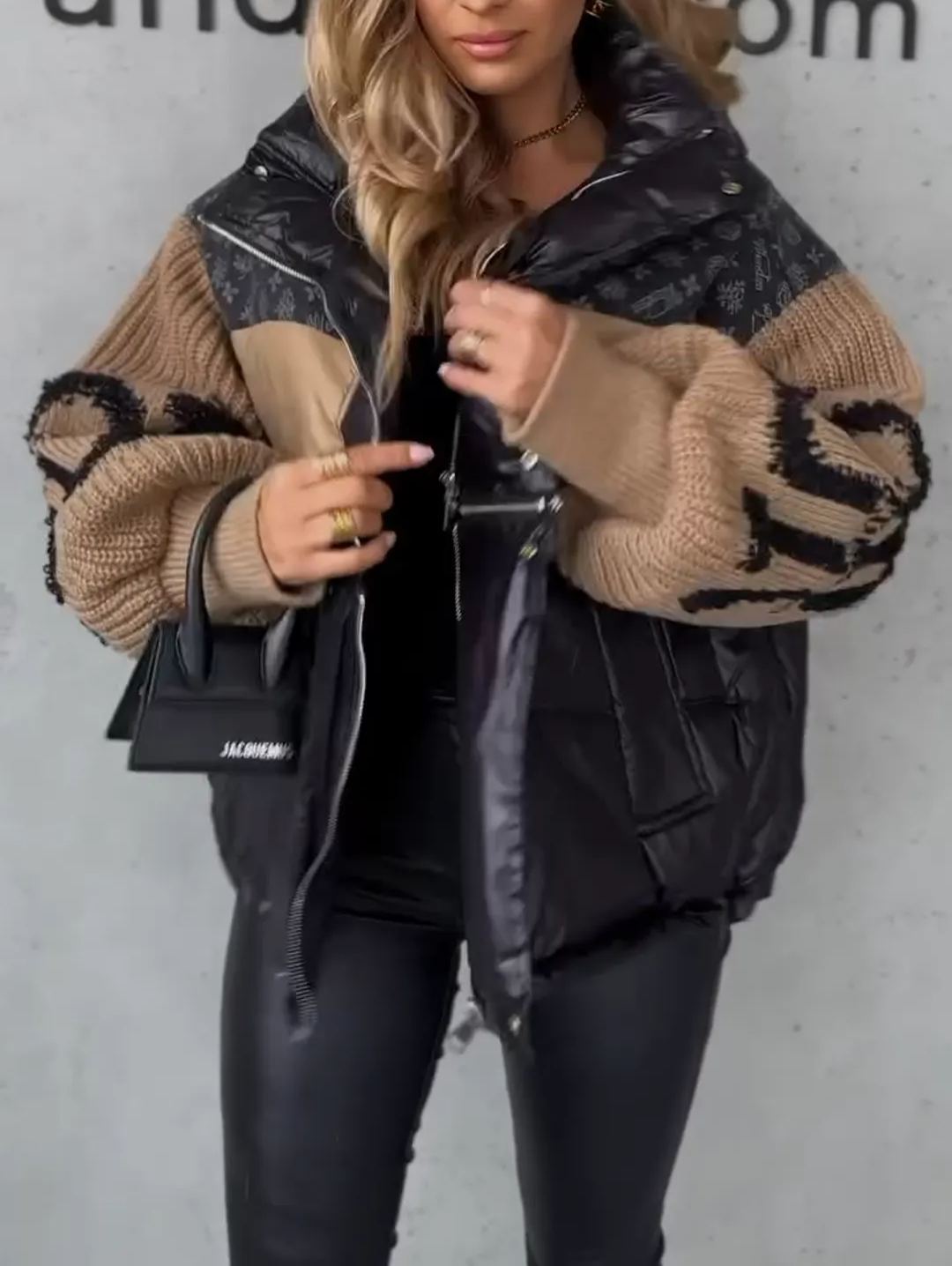 Chic Colorblock Puffer Jacket