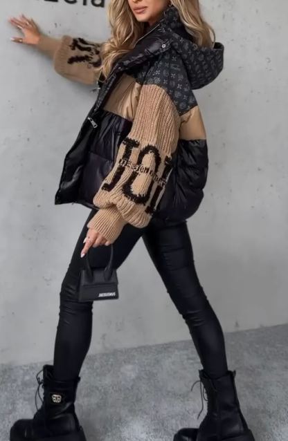 Chic Colorblock Puffer Jacket