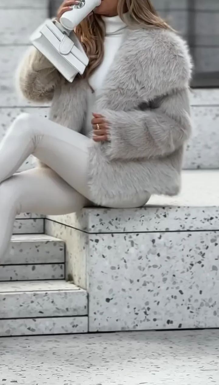Chic Faux Fur Wrap Coat