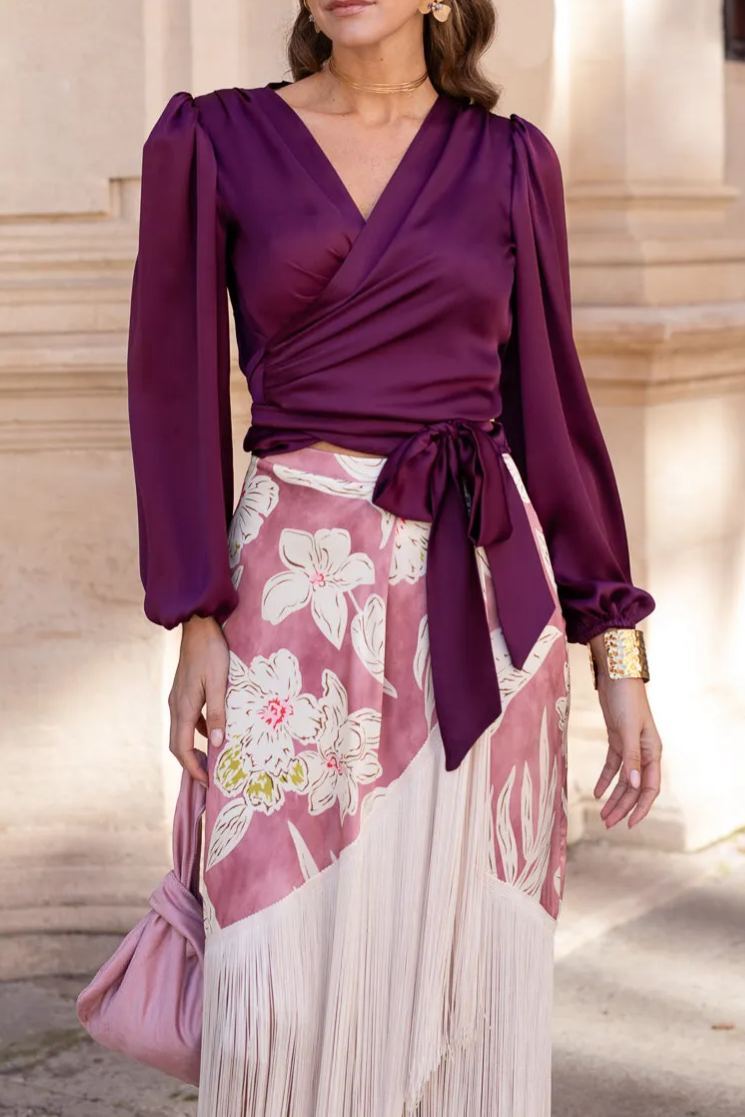 Blouse + Fringed Skirt Set