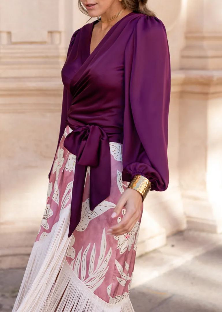 Blouse + Fringed Skirt Set