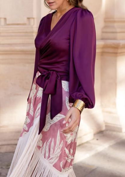 Blouse + Fringed Skirt Set