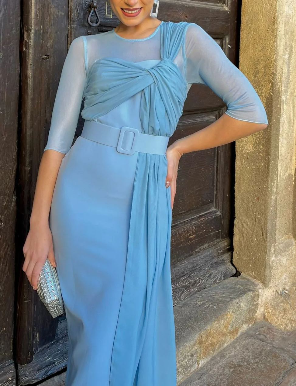 vestido salobrar celeste