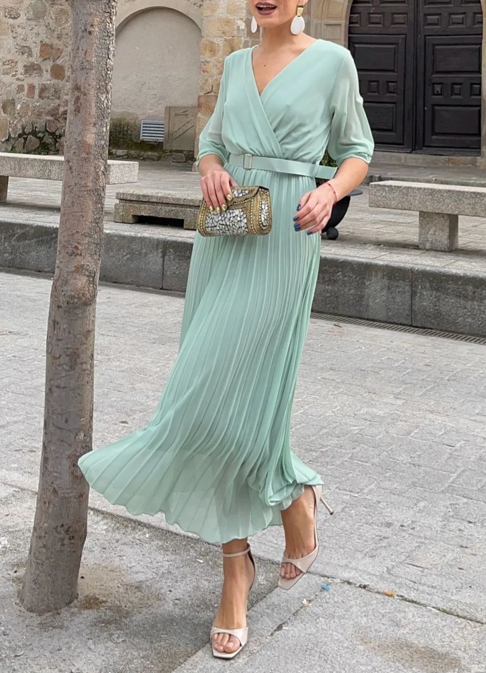 vestido olvido verde pastel