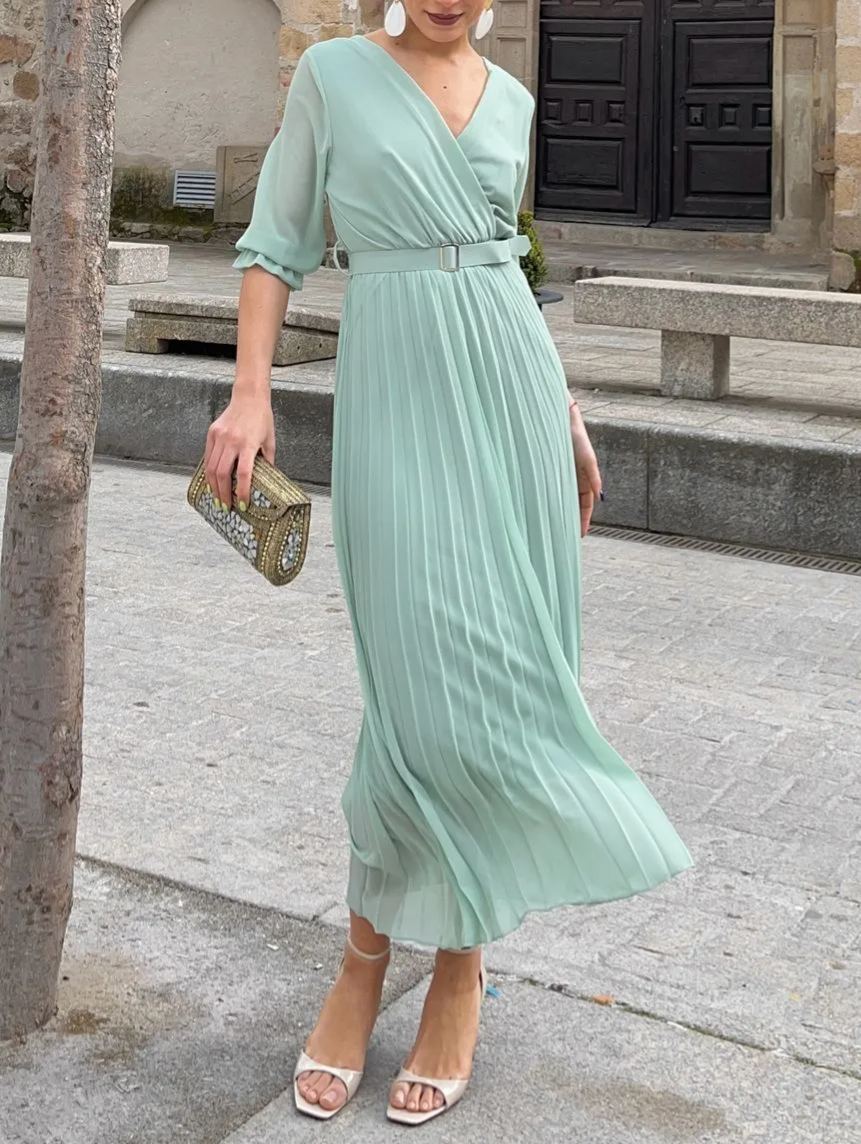 vestido olvido verde pastel