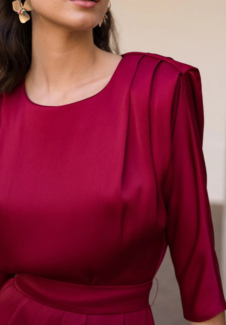 Vestido midi Lola Burdeos