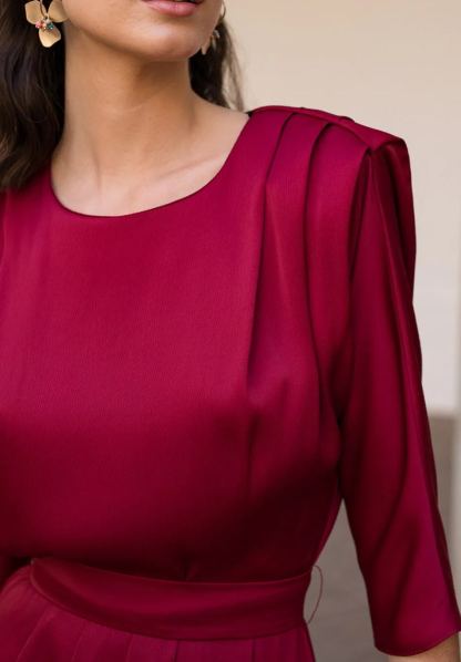 Vestido midi Lola Burdeos