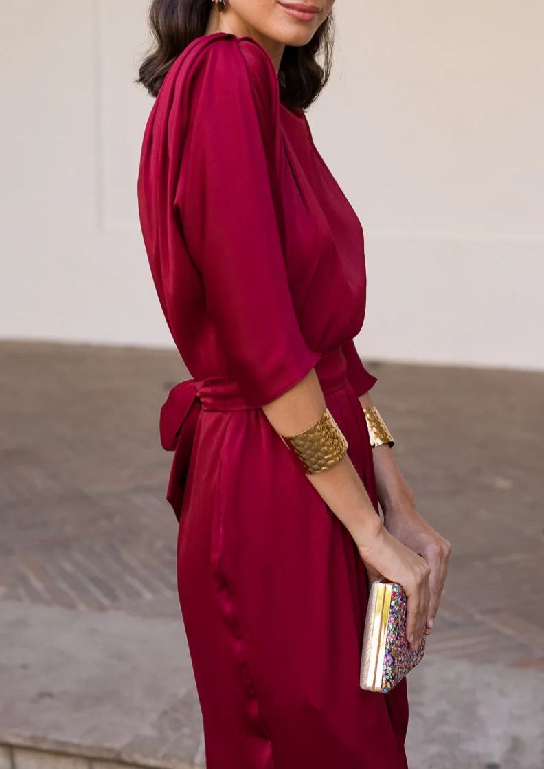 Vestido midi Lola Burdeos