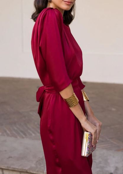 Vestido midi Lola Burdeos