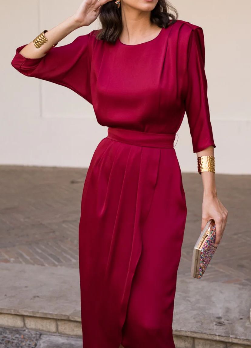 Vestido midi Lola Burdeos