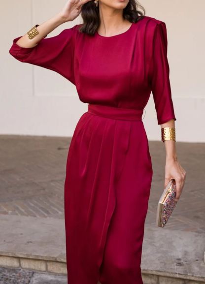 Vestido midi Lola Burdeos