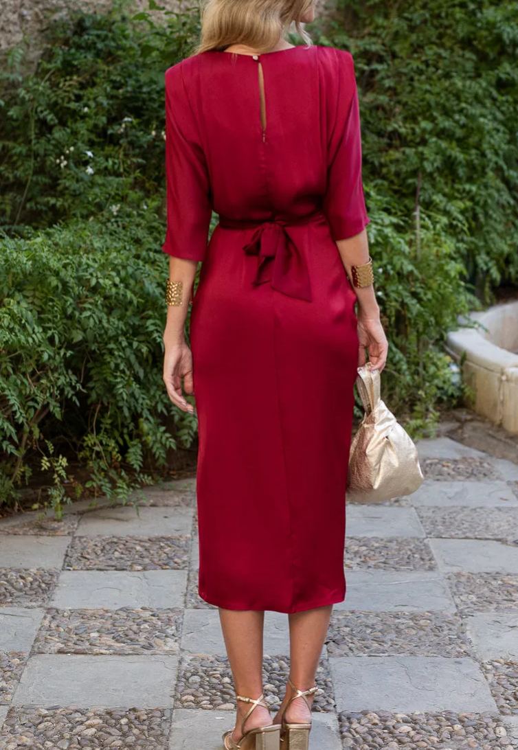 Vestido midi Lola Burdeos