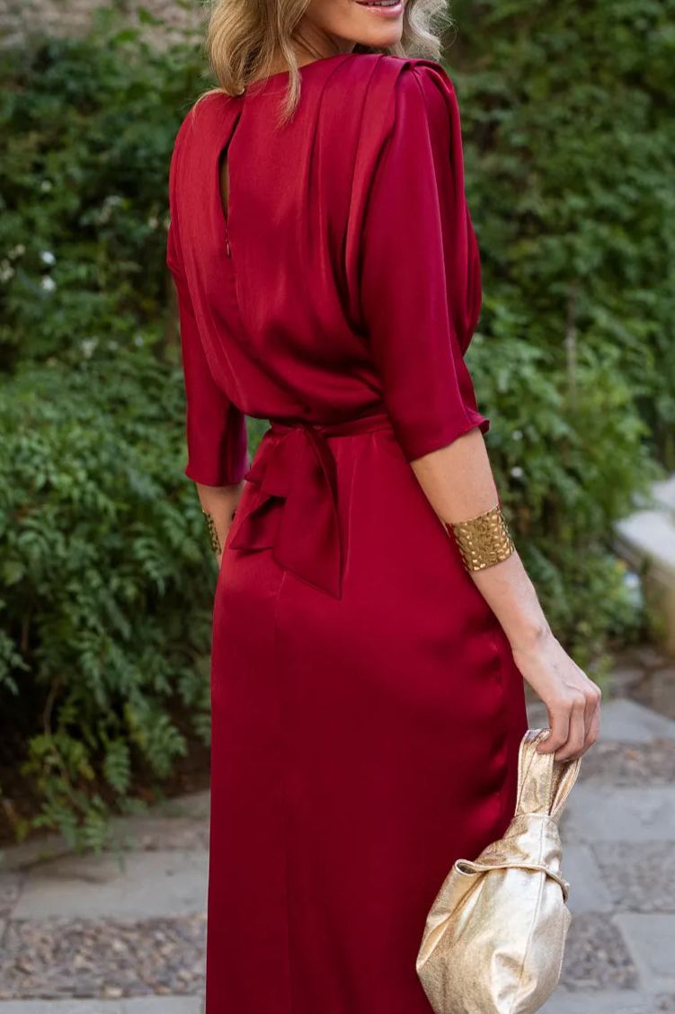 Vestido midi Lola Burdeos