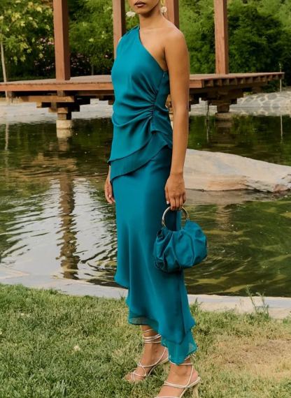 Falda Saoko Azul petróleo