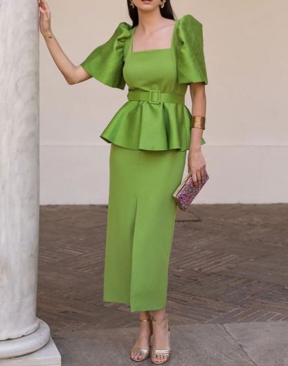 Vestido volante en cintura