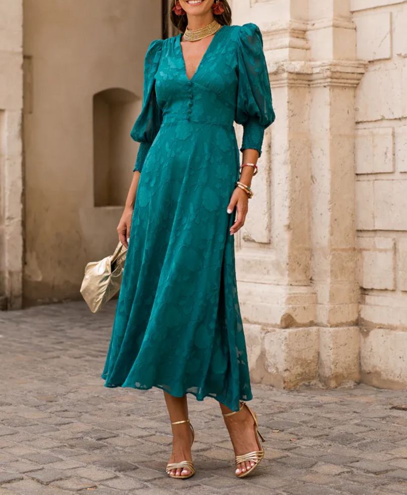 Strachan brocade midi dress