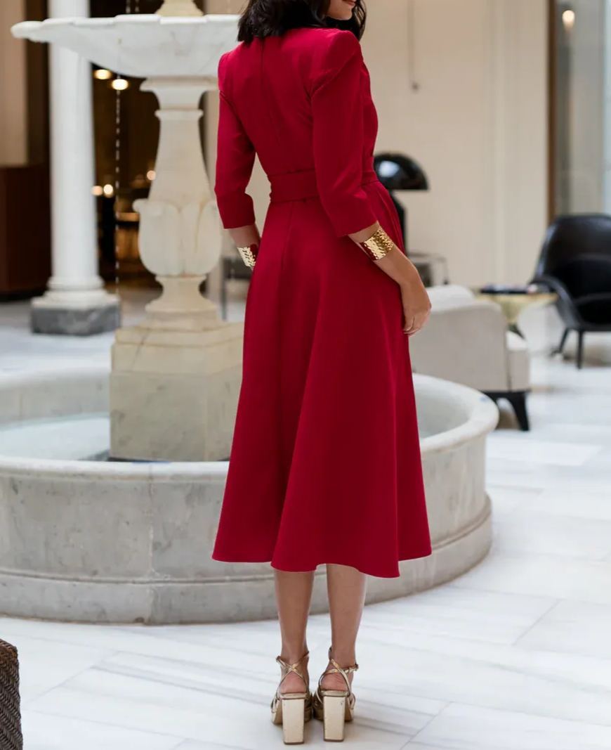 Larios Red Midi Dress