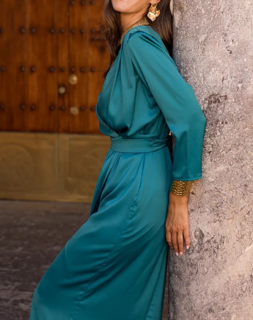 Lola midi dress with blue tulip skirt