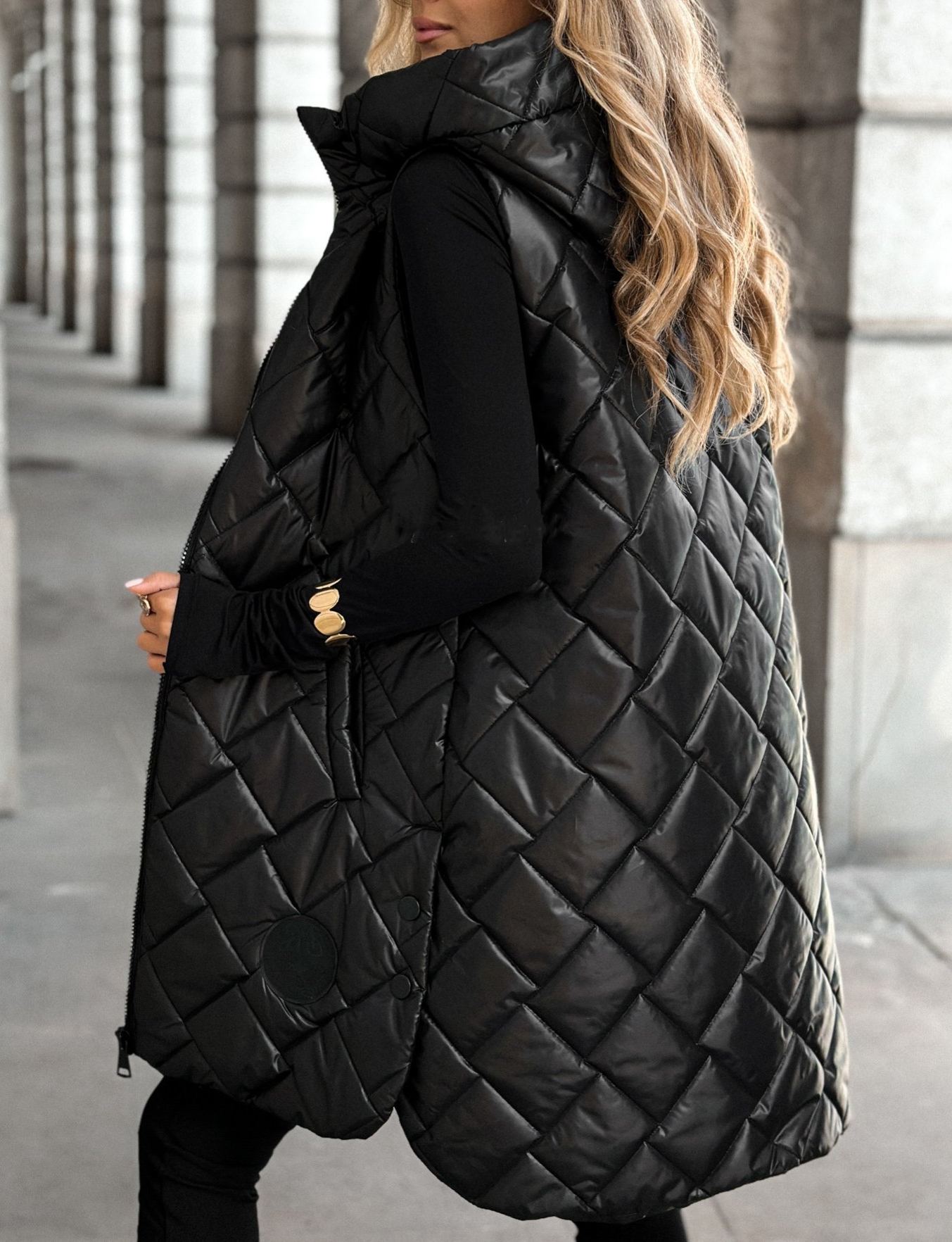 Five Minutes Late Burgundy Quilted Long Vest