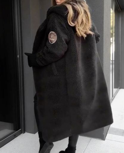 Hooded Long Teddy Fleece Jacket