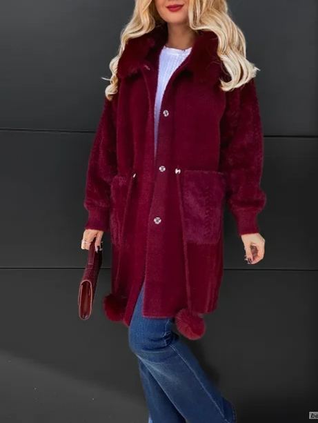 Wool and alpaca hooded coat with frayed edges