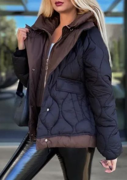 Double-breasted jacket Black/Chocolate