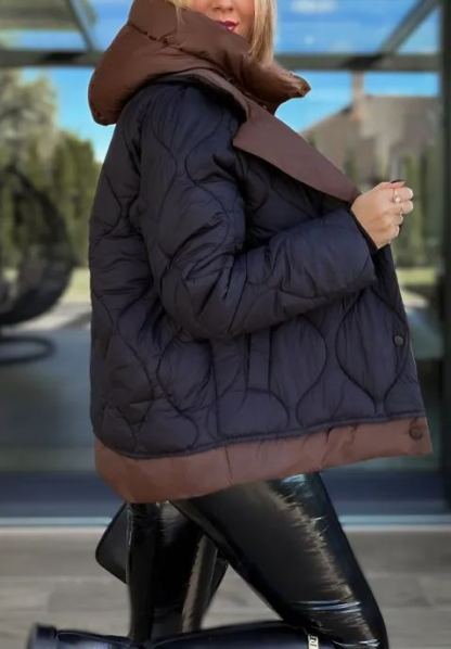 Double-breasted jacket Black/Chocolate