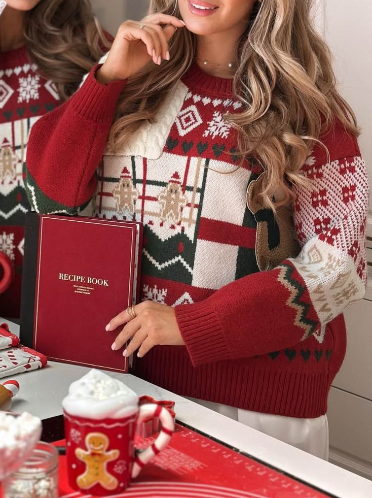 Christmas Bear Decorated Festive Jacquard Sweater