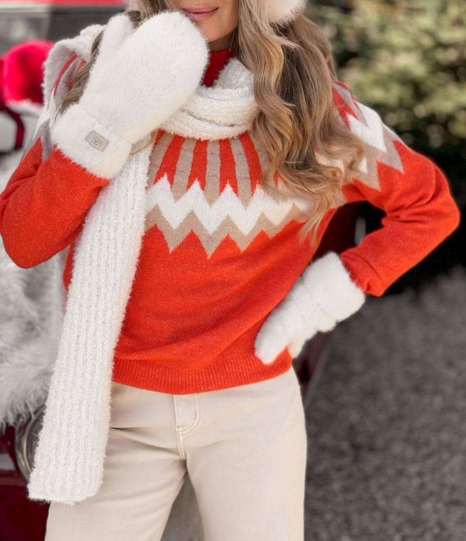 Jacquard High-Neck Sweater