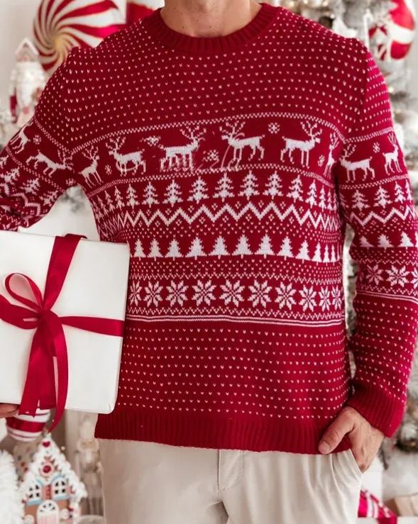 Christmas Reindeer Jacquard Sweater