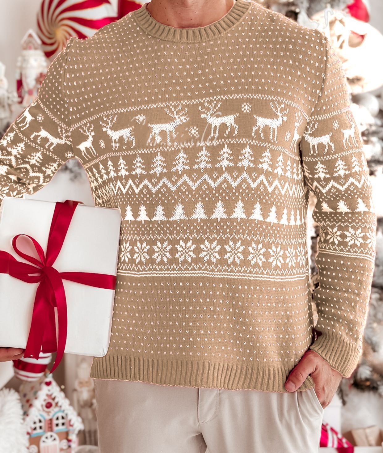 Christmas Reindeer Jacquard Sweater