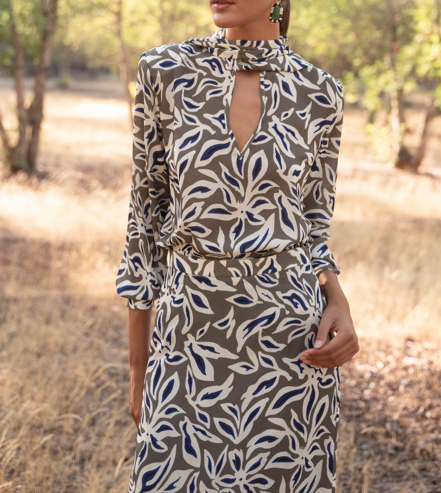 Nuits Green Chiffon Dress