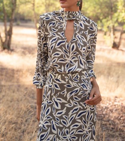 Nuits Green Chiffon Dress