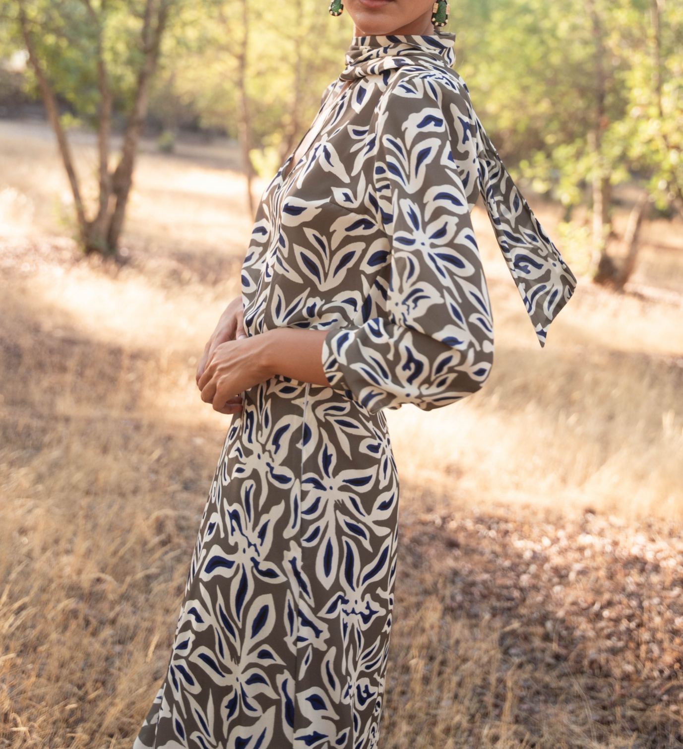 Nuits Green Chiffon Dress