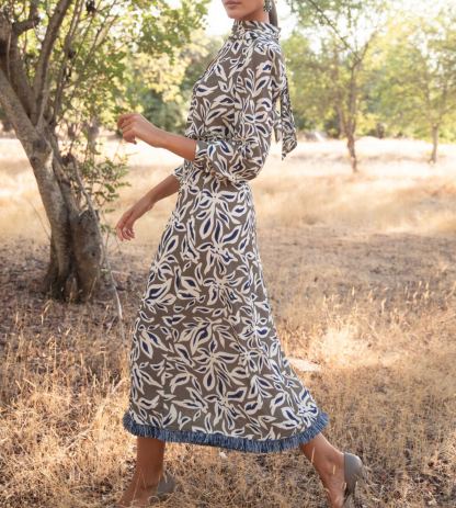 Nuits Green Chiffon Dress