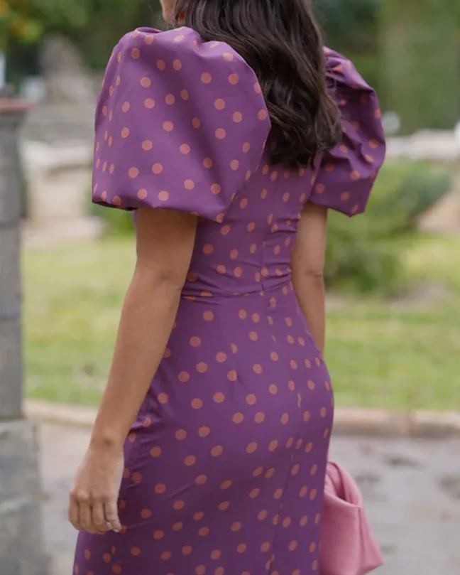Purple polka dot dress