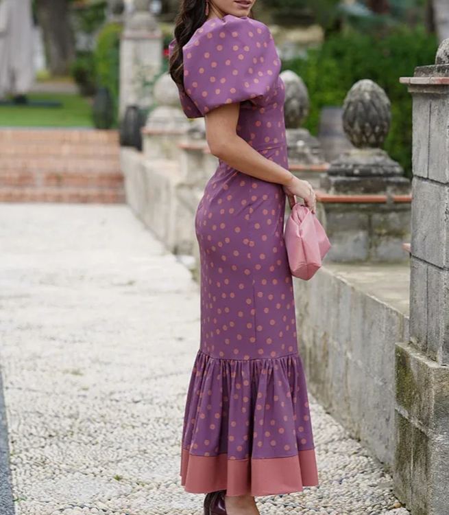 Purple polka dot dress