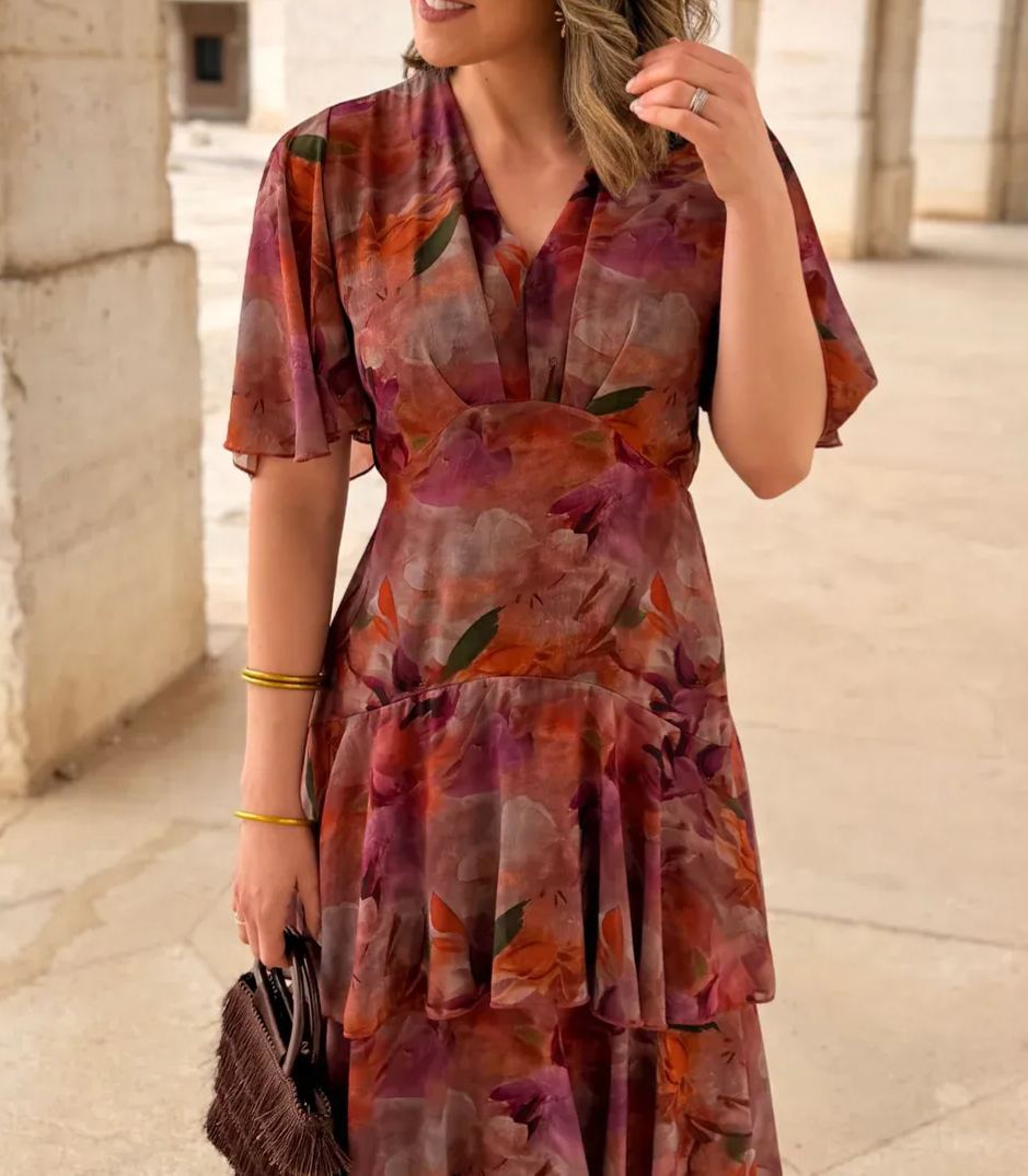 Printed Chiffon Dress