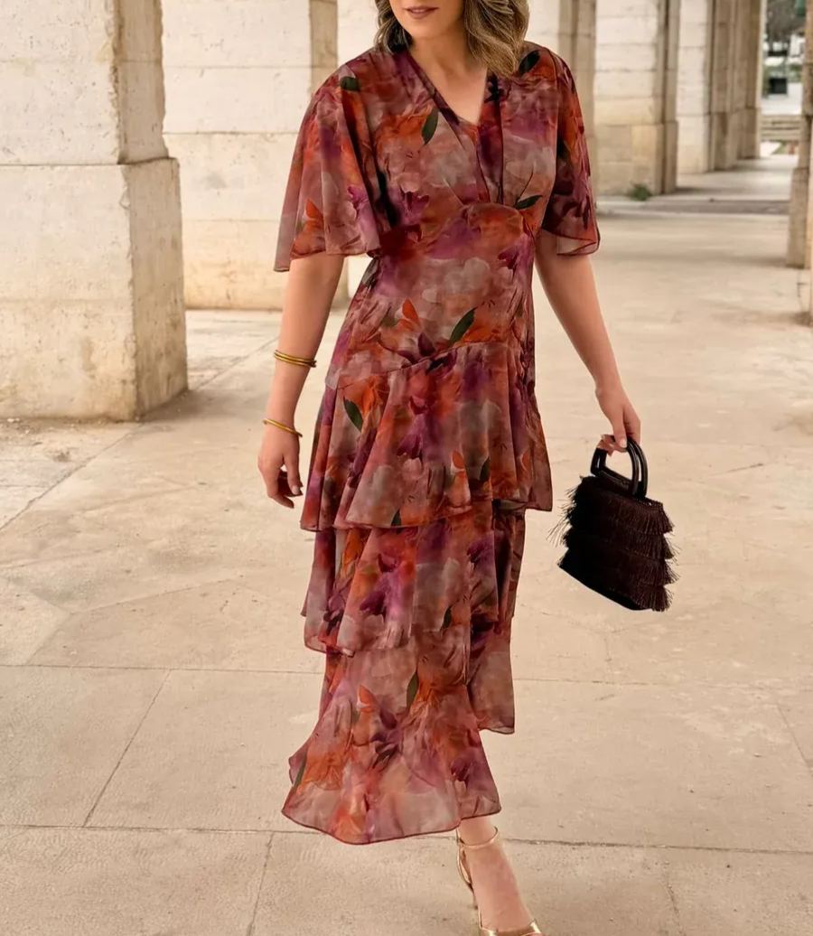 Printed Chiffon Dress