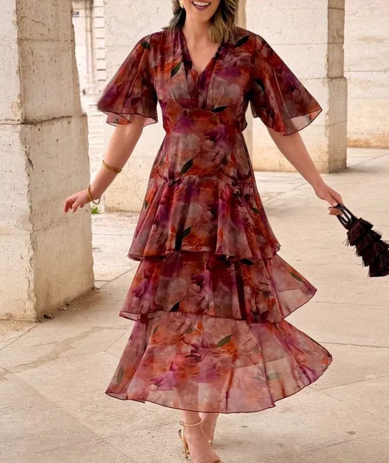 Printed Chiffon Dress