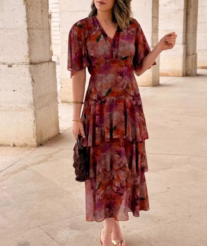 Printed Chiffon Dress