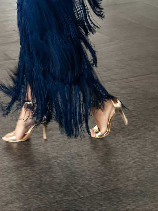 Sage Night Fringe Dress