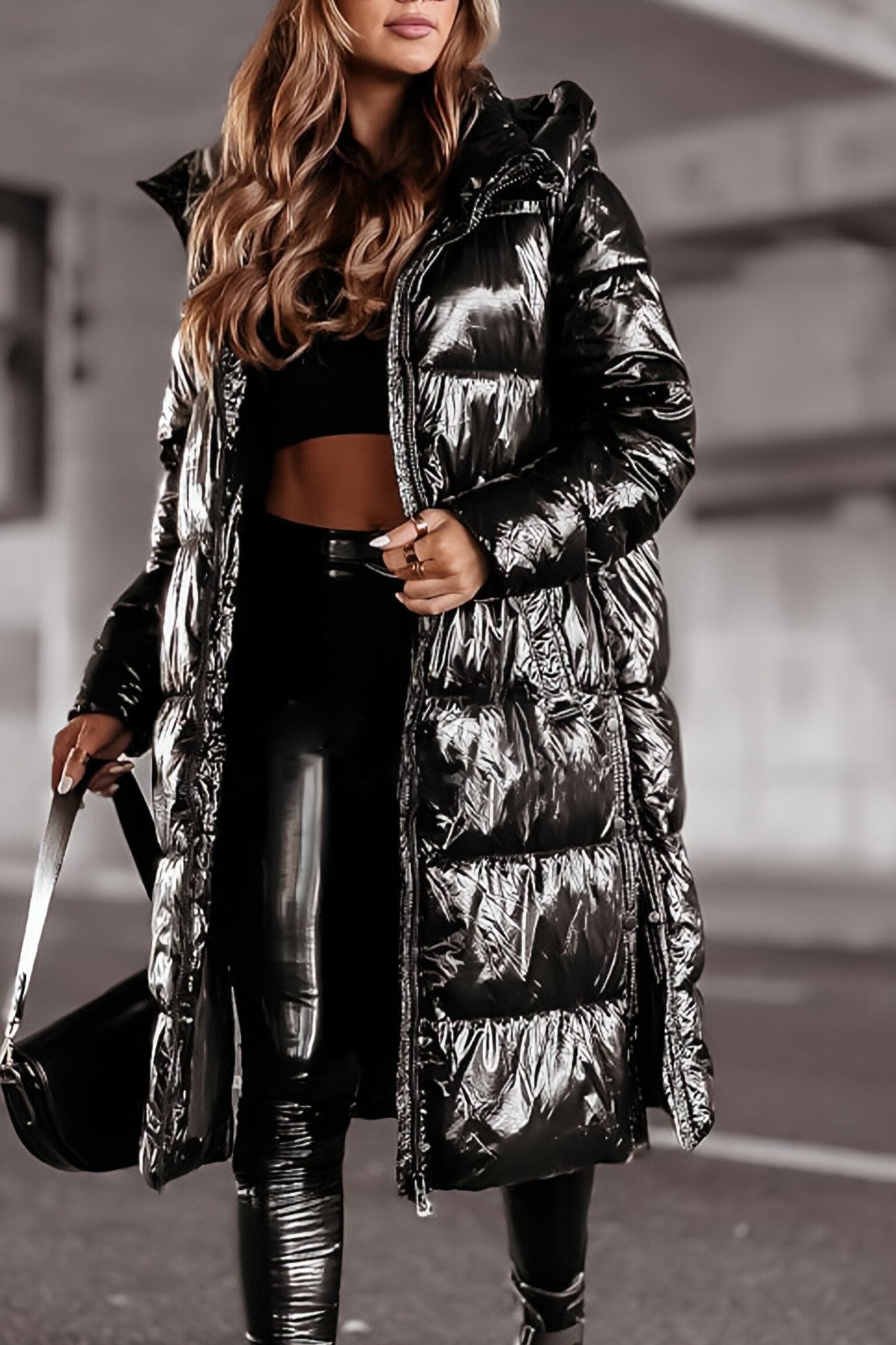 Women's Hooded Long Sleeve Casual Long Fashionable Cotton Coat