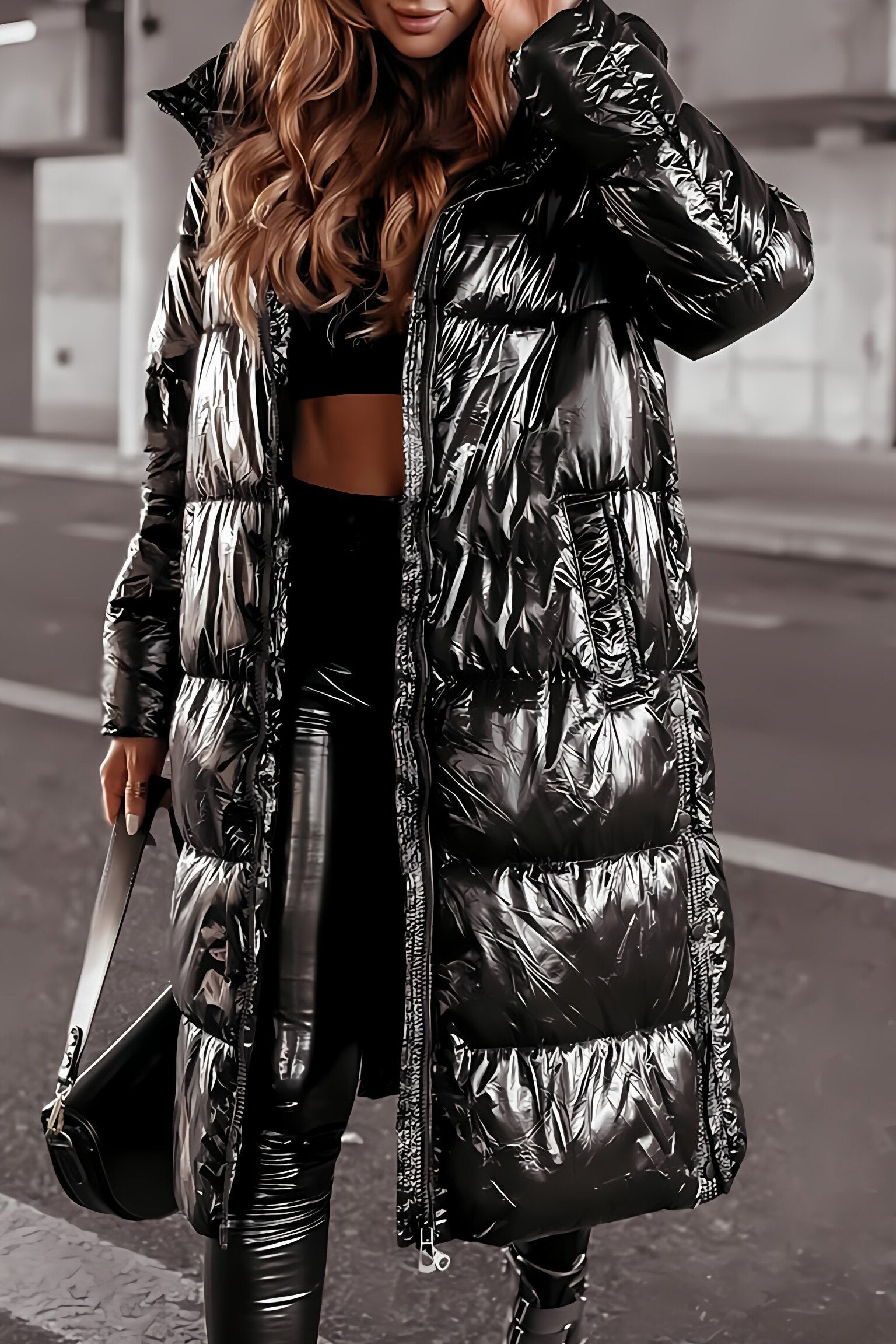 Women's Hooded Long Sleeve Casual Long Fashionable Cotton Coat