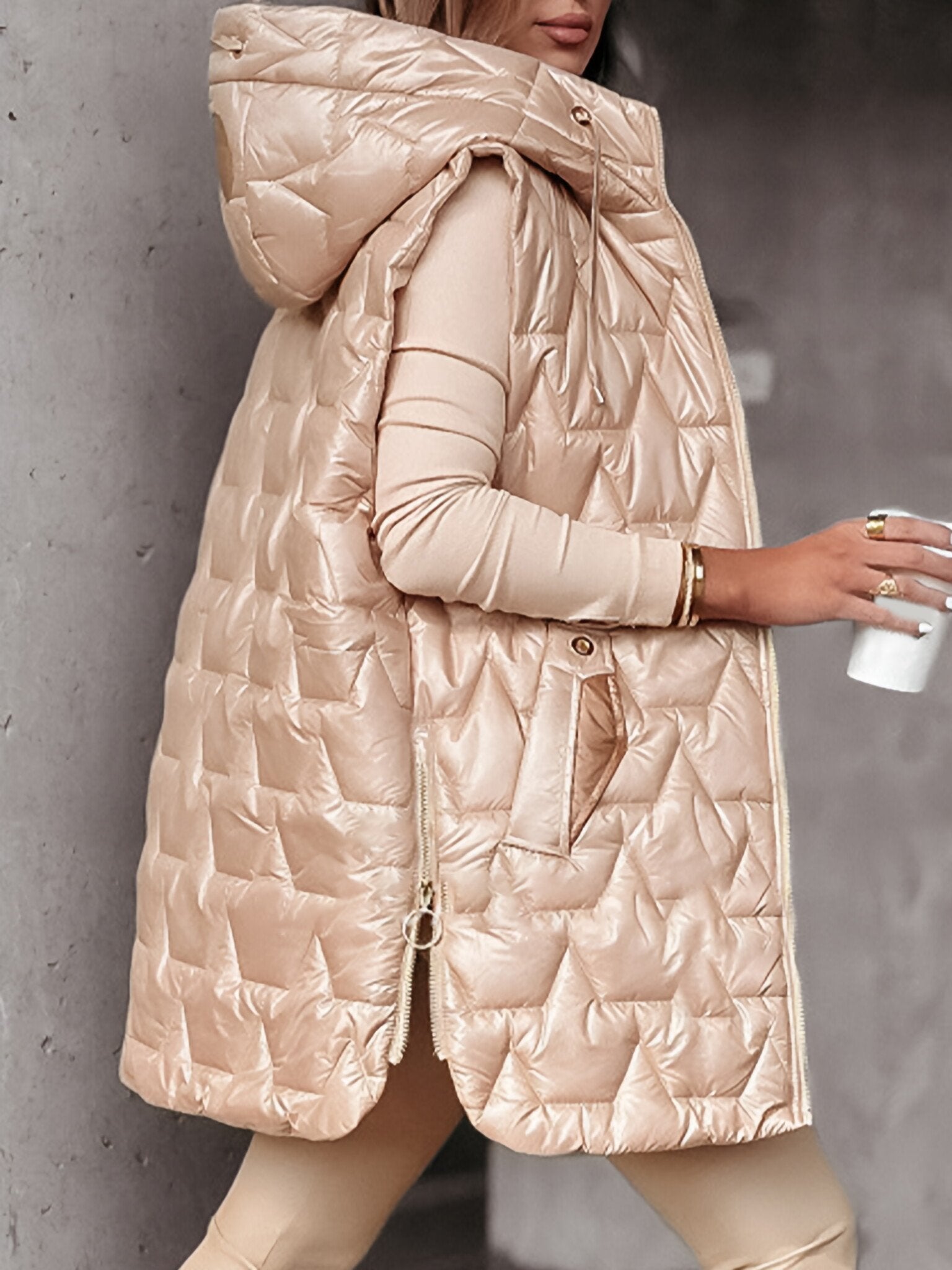 Luxury hooded duck down vest