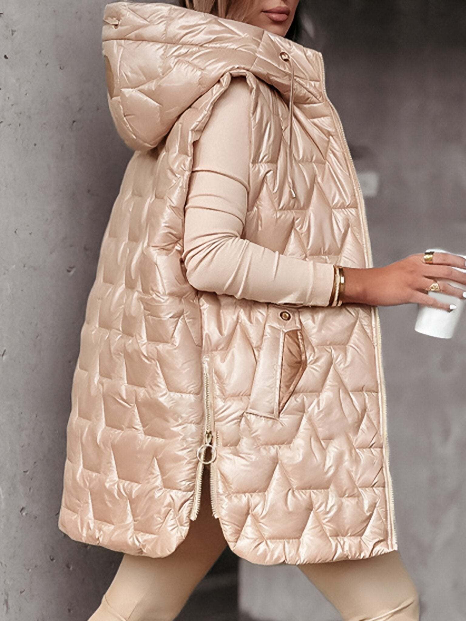 Luxury hooded duck down vest