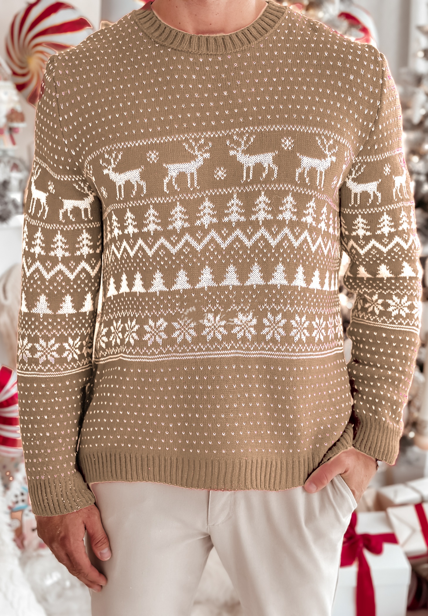 Christmas Reindeer Jacquard Sweater