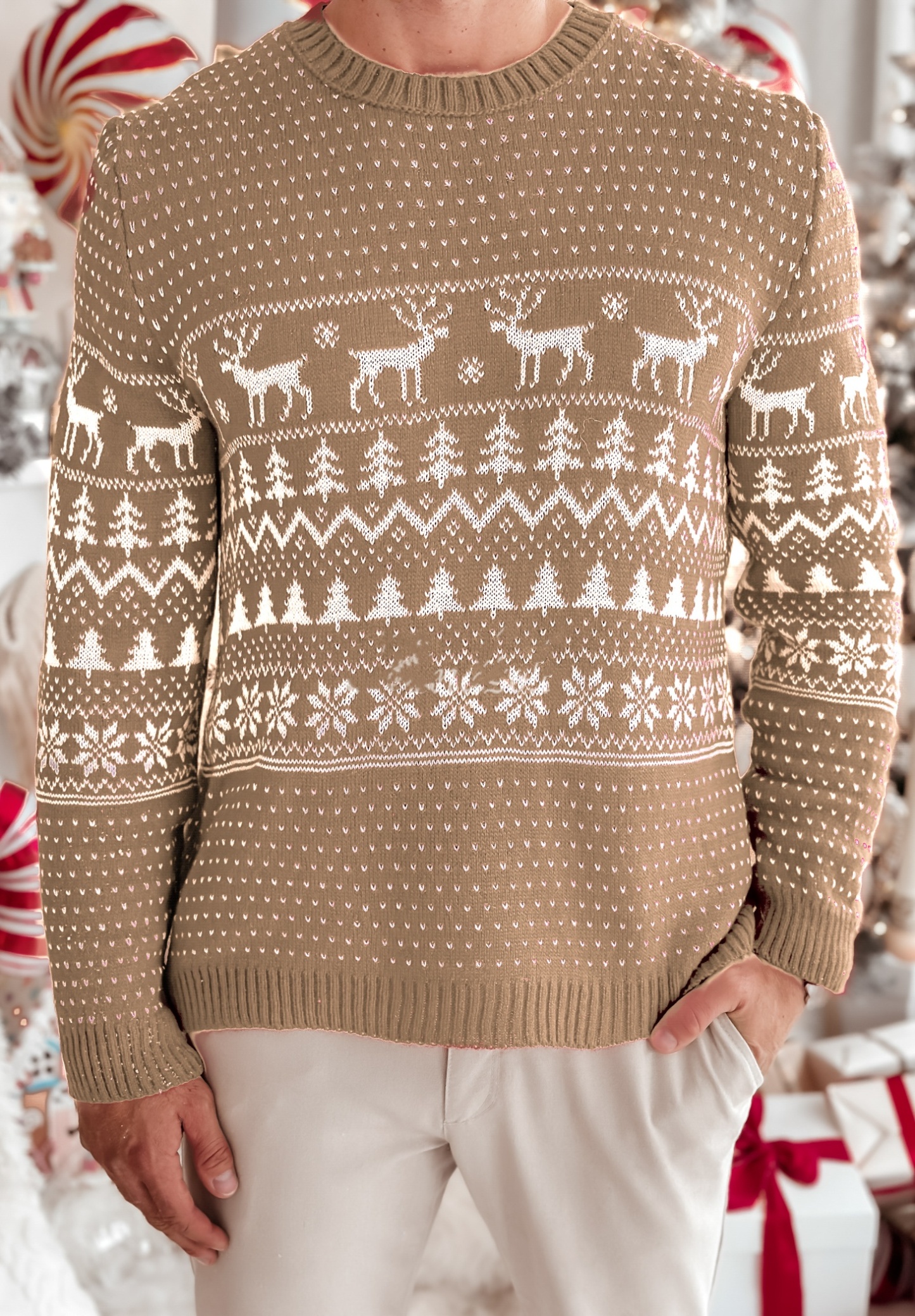 Christmas Reindeer Jacquard Sweater