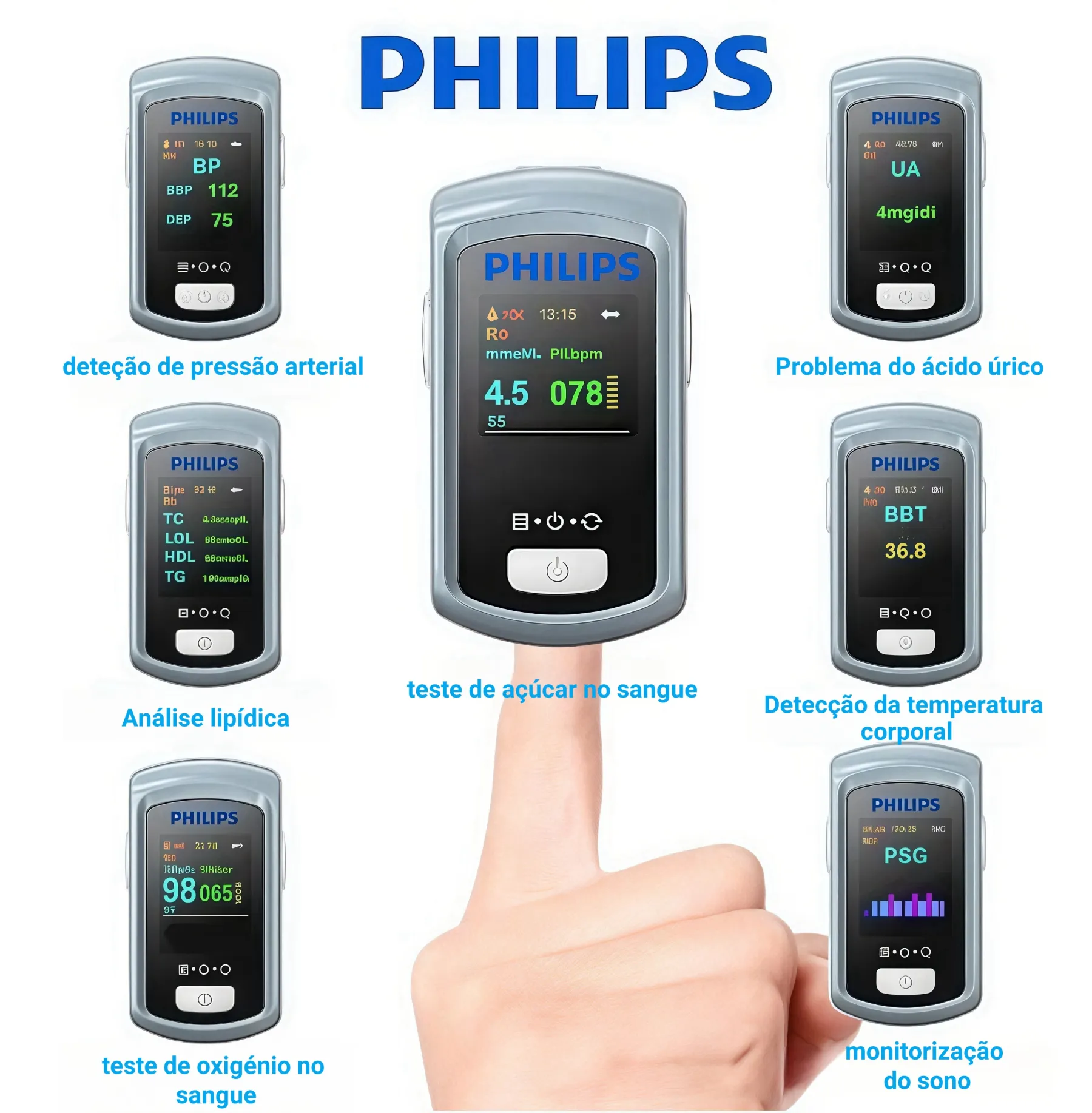 🌟 Medidor de glicose não invasivo sem agulha Philips – monitorização de glicose simples e indolor 💉✨