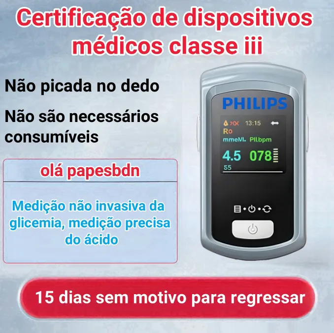 🌟 Medidor de glicose não invasivo sem agulha Philips – monitorização de glicose simples e indolor 💉✨